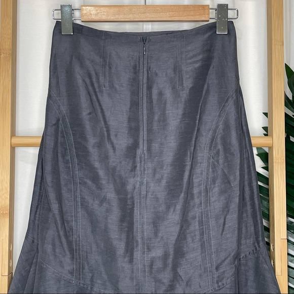 SOLD Country Road Dark Grey Linen Frill Hem Skirt 6 - Picture 8 of 12